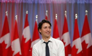 Canada's Prime Minister Justin Trudeau takes part in a town hall with high school students in Ottawa